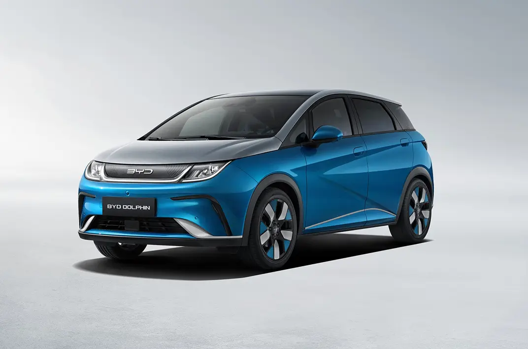 BYD Dolphin presented as an example electric hatchback sourced on request
