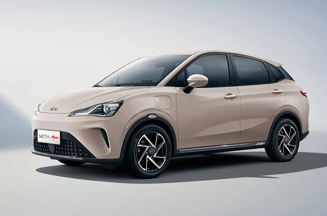 Neta Aya presented as an example electric sedan sourced on request